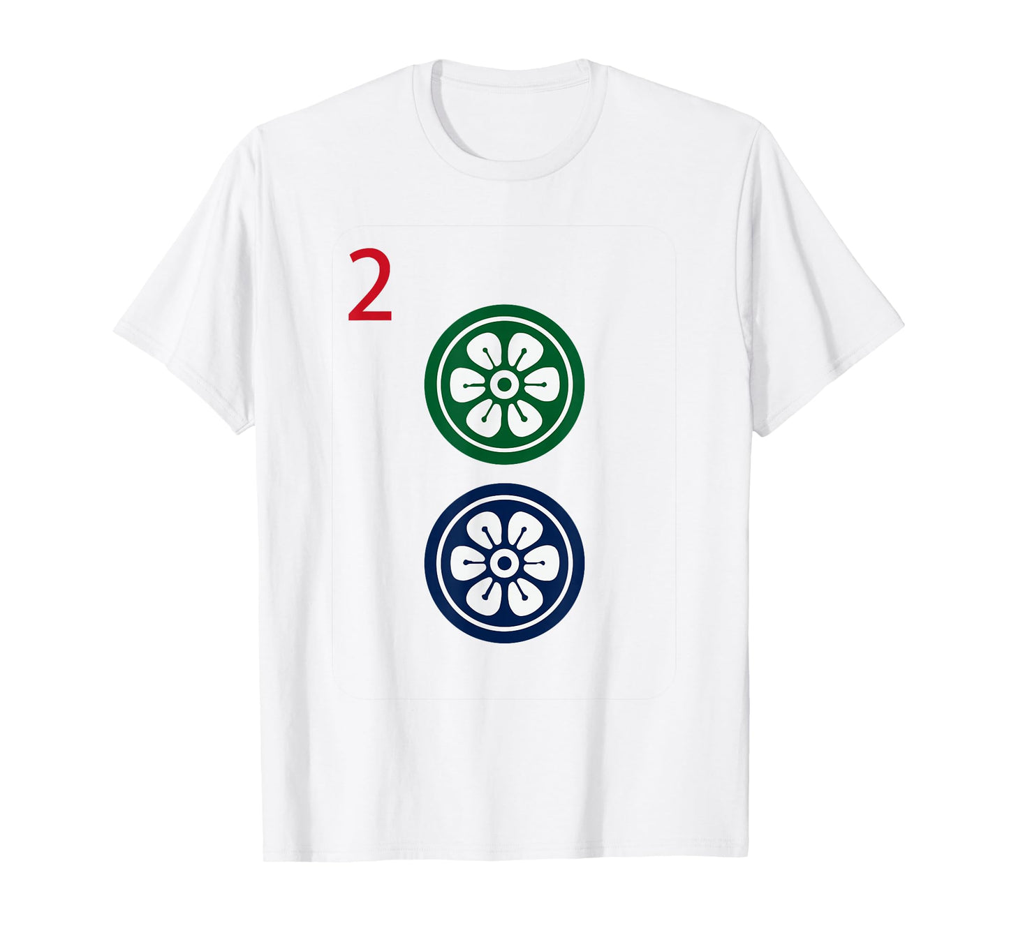 Chinese Mah Jong Dots Pinzu Two Tile Mahjong Costume T-Shirt