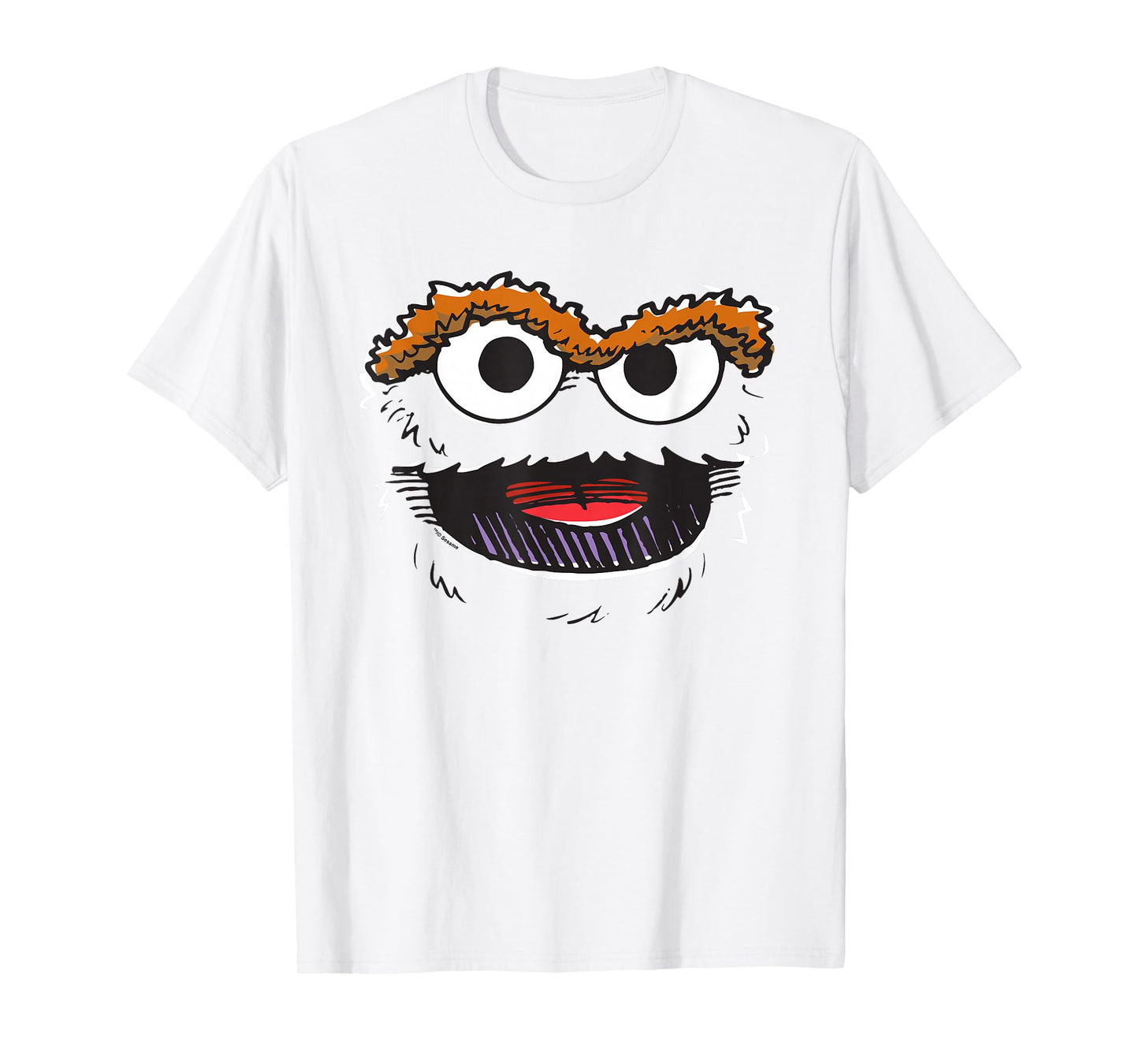 Sesame Street Oscar The Grouch Retro Sketch Face T-Shirt