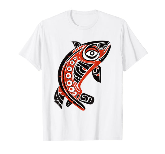 Native American Pacific Northwest Coast Art Tribal Salmon T-Shirt