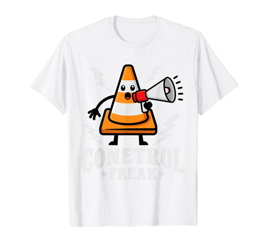 Funny Halloween Traffic Cone Conetrol Freak Highway Cones T-Shirt