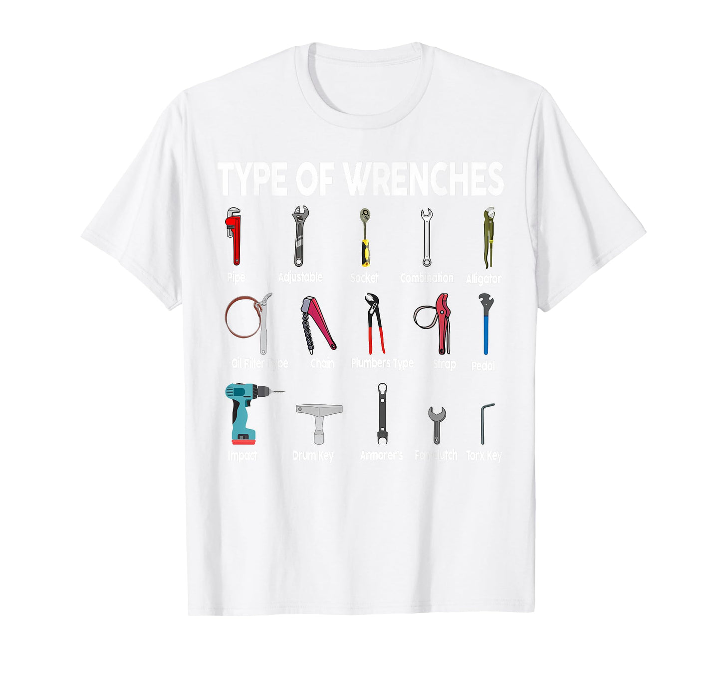 Toddler Mechanic-Shirt Types of Wrenches Technician Kids Boy T-Shirt