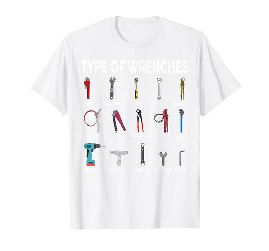 Toddler Mechanic-Shirt Types of Wrenches Technician Kids Boy T-Shirt