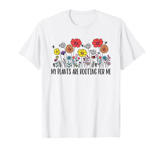 Retro Vintage My Plants Are Rooting For Me Plant Lover Funny T-Shirt