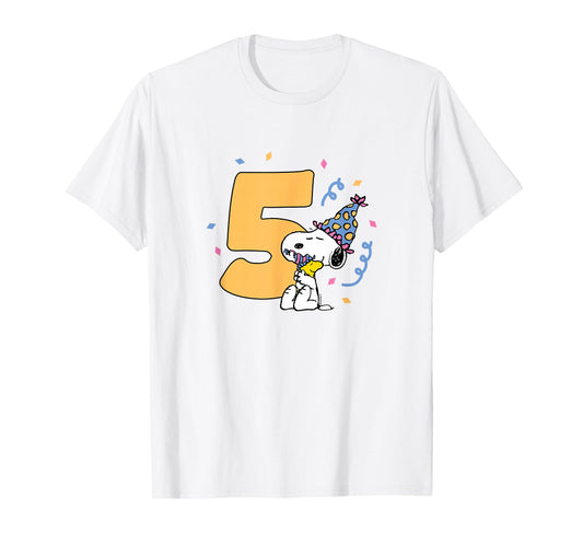 Peanuts - Snoopy & Woodstock - 5th Birthday T-Shirt