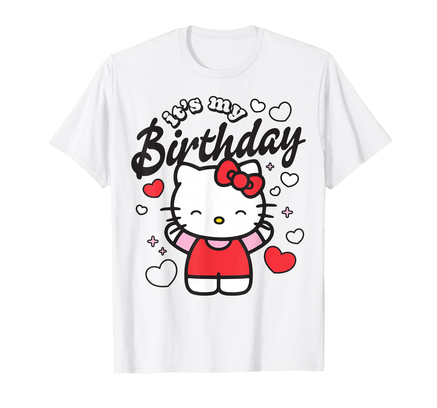 Hello Kitty It's My Birthday Hello Kitty Happy Cheer Hearts T-Shirt