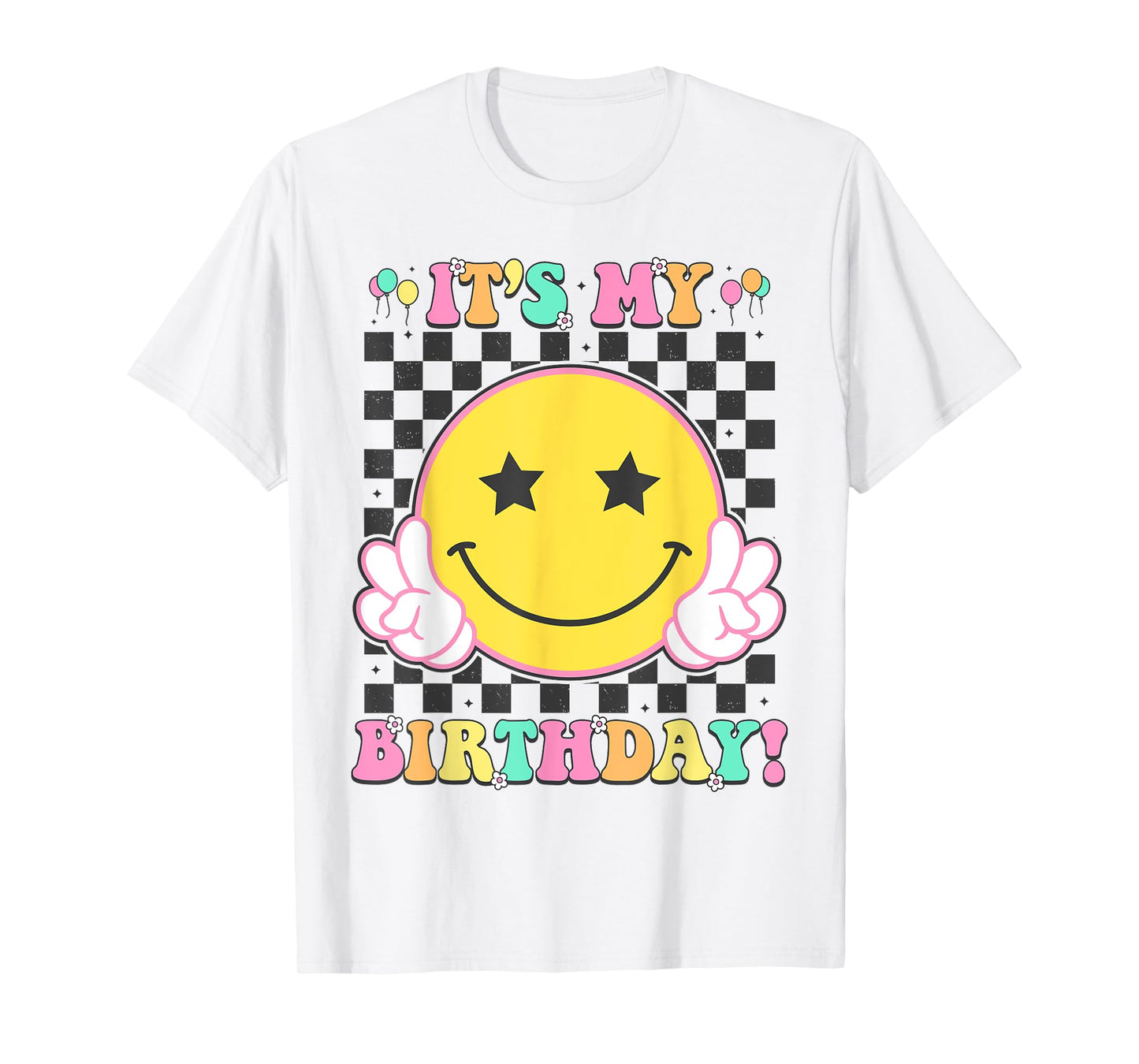 It's My Birthday Girls Women Teens Kids Groovy Bday Flower T-Shirt