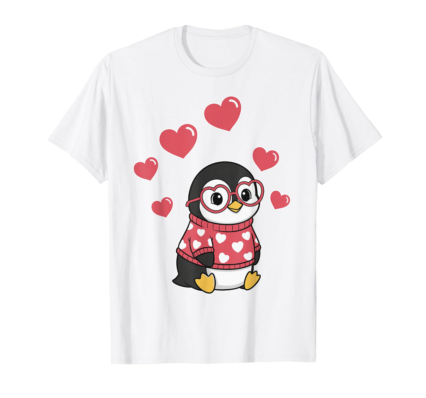 Kawaii Penguin with Hearts Funny Penguin Lover for Girls T-Shirt