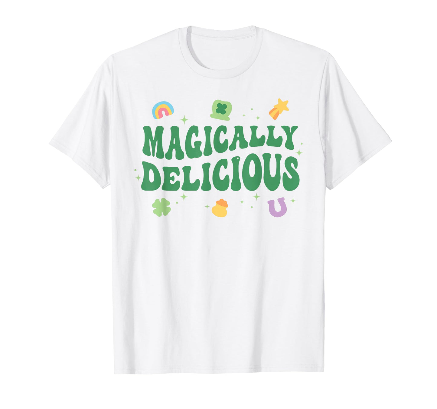 Magically Delicious Lucky Charms Groovy St Patricks Day Kids T-Shirt