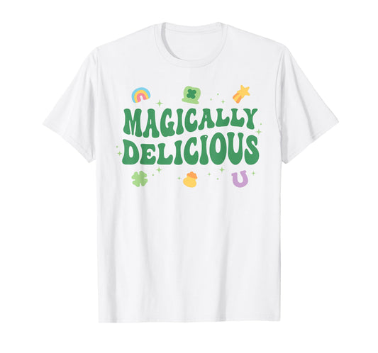 Magically Delicious Lucky Charms Groovy St Patricks Day Kids T-Shirt
