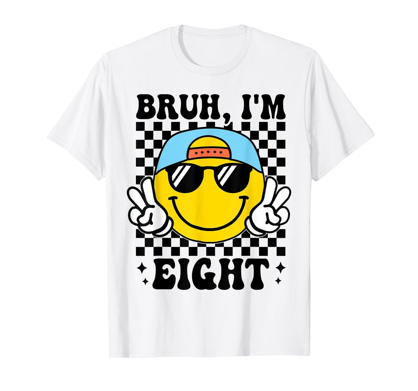 Bruh I'm Eight 8 8th Birthday Groovy Boys Girls 8 Years Old T-Shirt