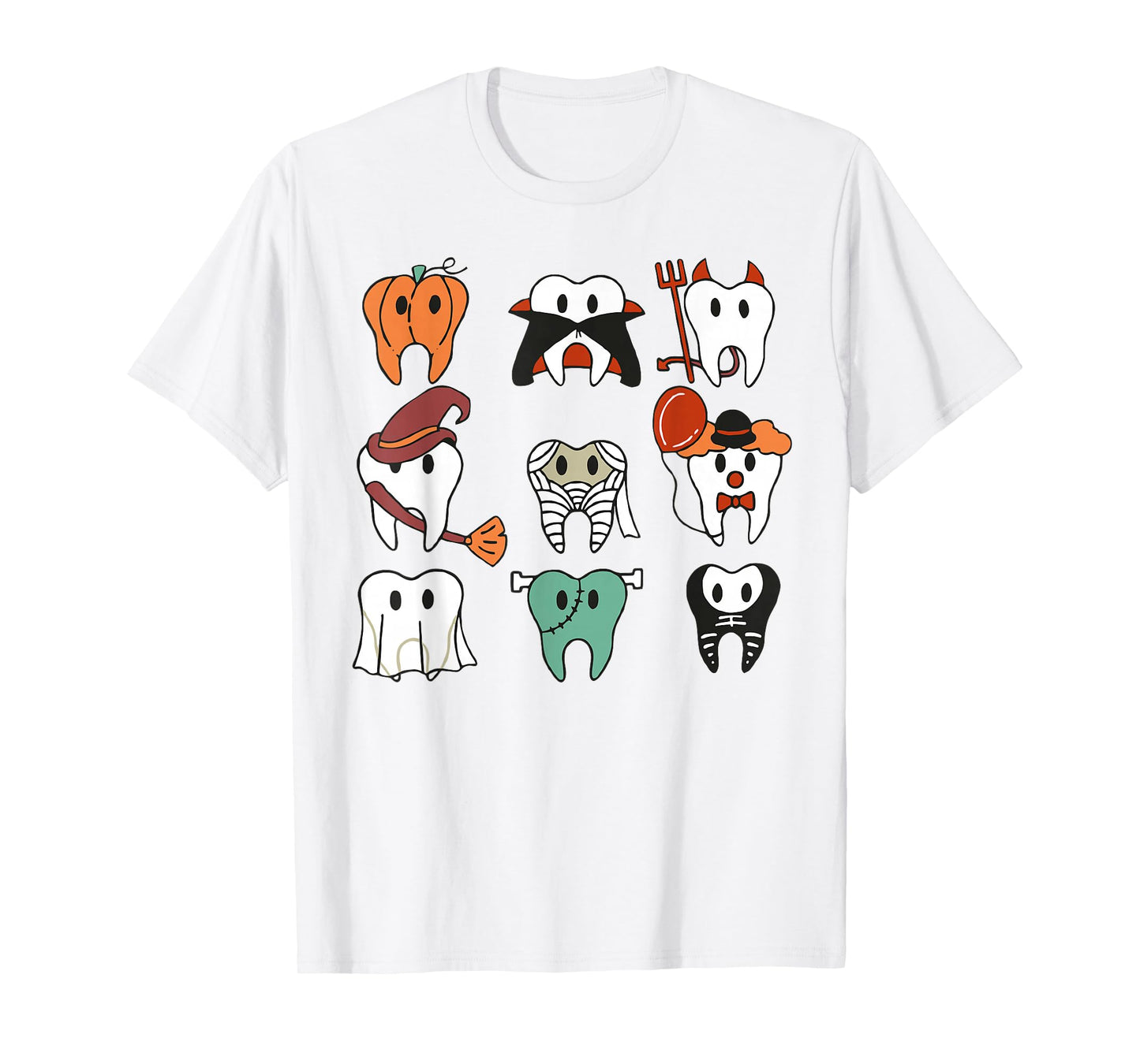 Happy Halloween Teeth Dental Pediatric Dentist Spooky Season T-Shirt