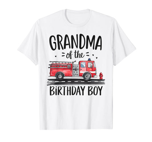 Grandma of the Birthday Boy Fire Truck Firefighter Gigi Bday T-Shirt