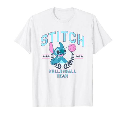 Disney Lilo & Stitch Volleyball Team Cute Stitch Chest Logo T-Shirt