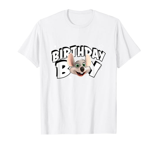 Chuck E. Cheese Birthday Boy Celebration Chuck Face Logo T-Shirt