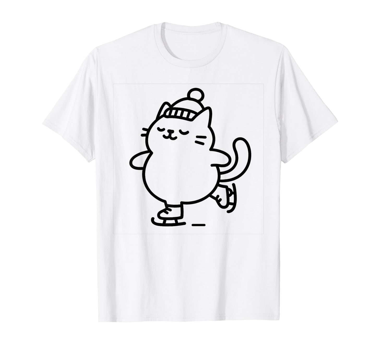 Cute Cat Ice Skating T-Shirt