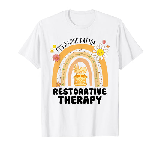 Rainbow Groovy Peace Restorative Therapy Vintage T-Shirt