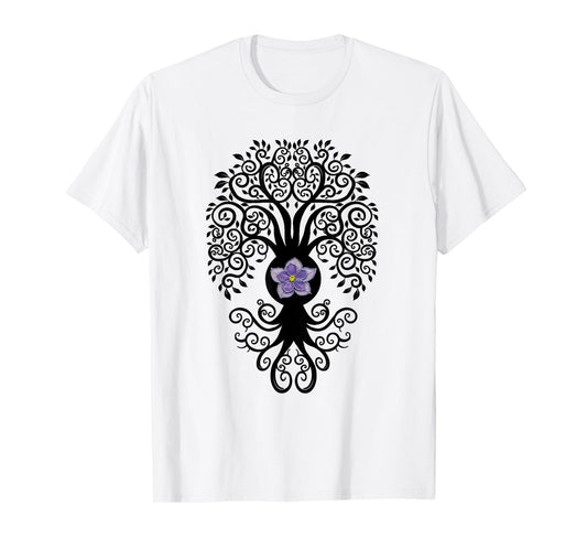 Bodhi Tree with Layered Lotus Flower Yoga Tshirt