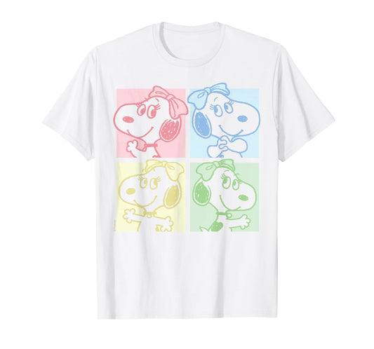 Peanuts - Belle Pastel Grid Snoopy's Sister T-Shirt