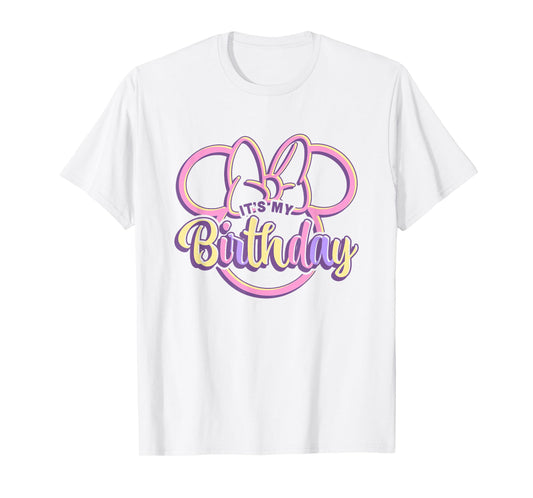 Disney Minnie Mouse It's My Birthday Retro Minnie Ears Logo T-Shirt