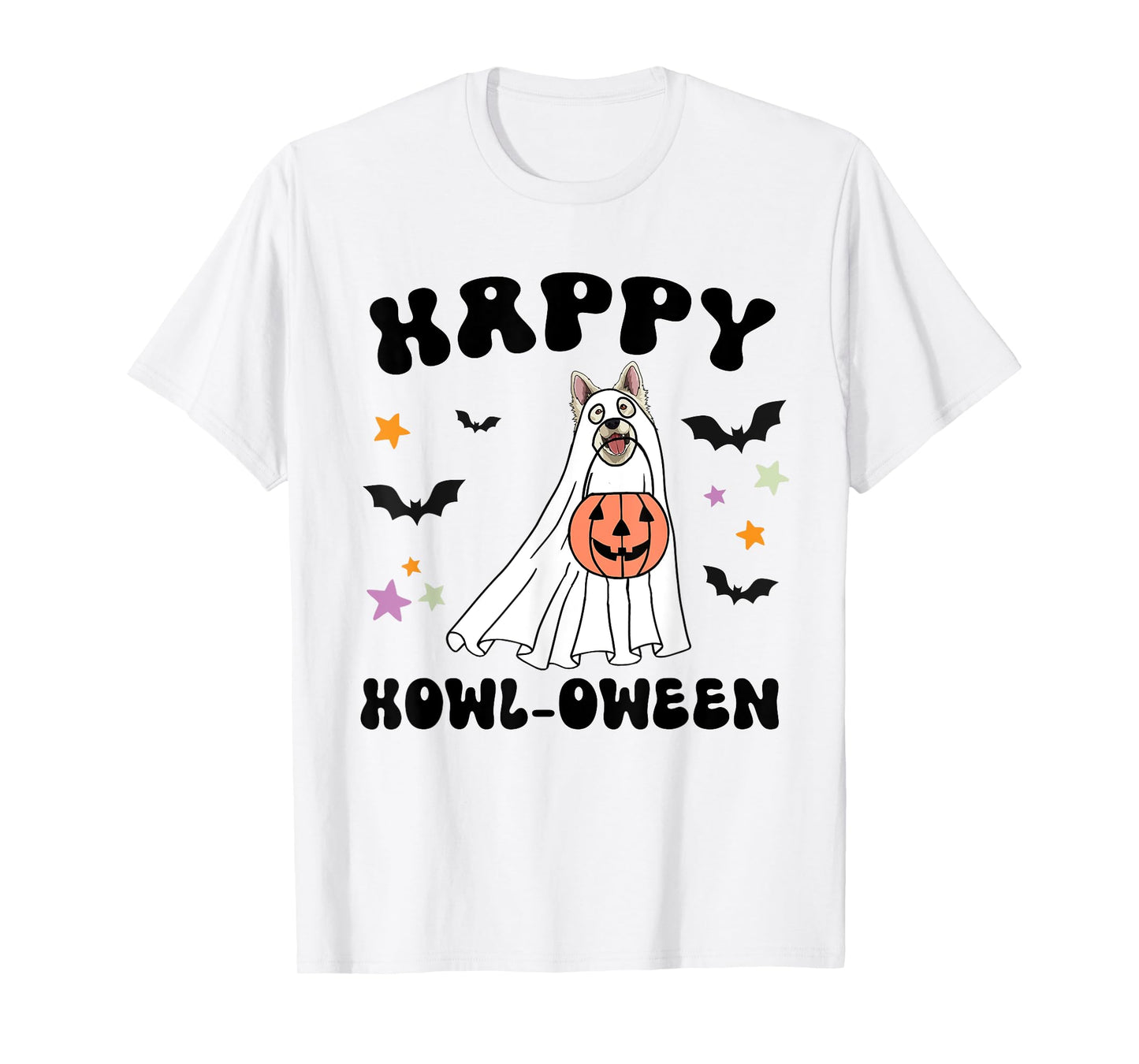 White German Shepherd Boo Dog Lover Costume Happy Halloween T-Shirt