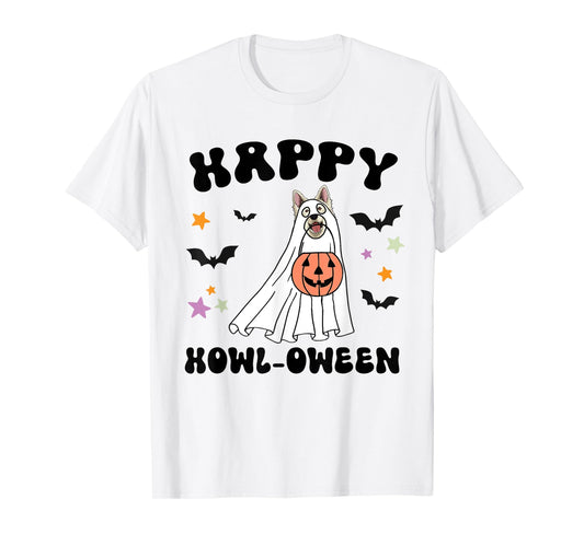 White German Shepherd Boo Dog Lover Costume Happy Halloween T-Shirt