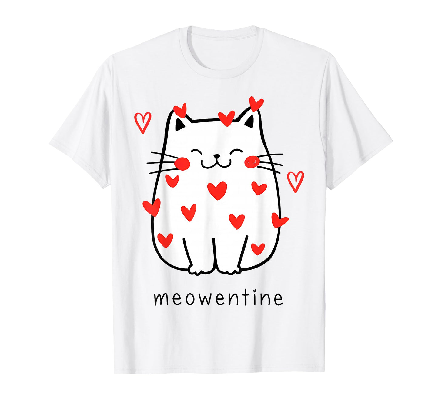 Happy Meowentines Day Cute Valentines Day Cat Lover Women T-Shirt
