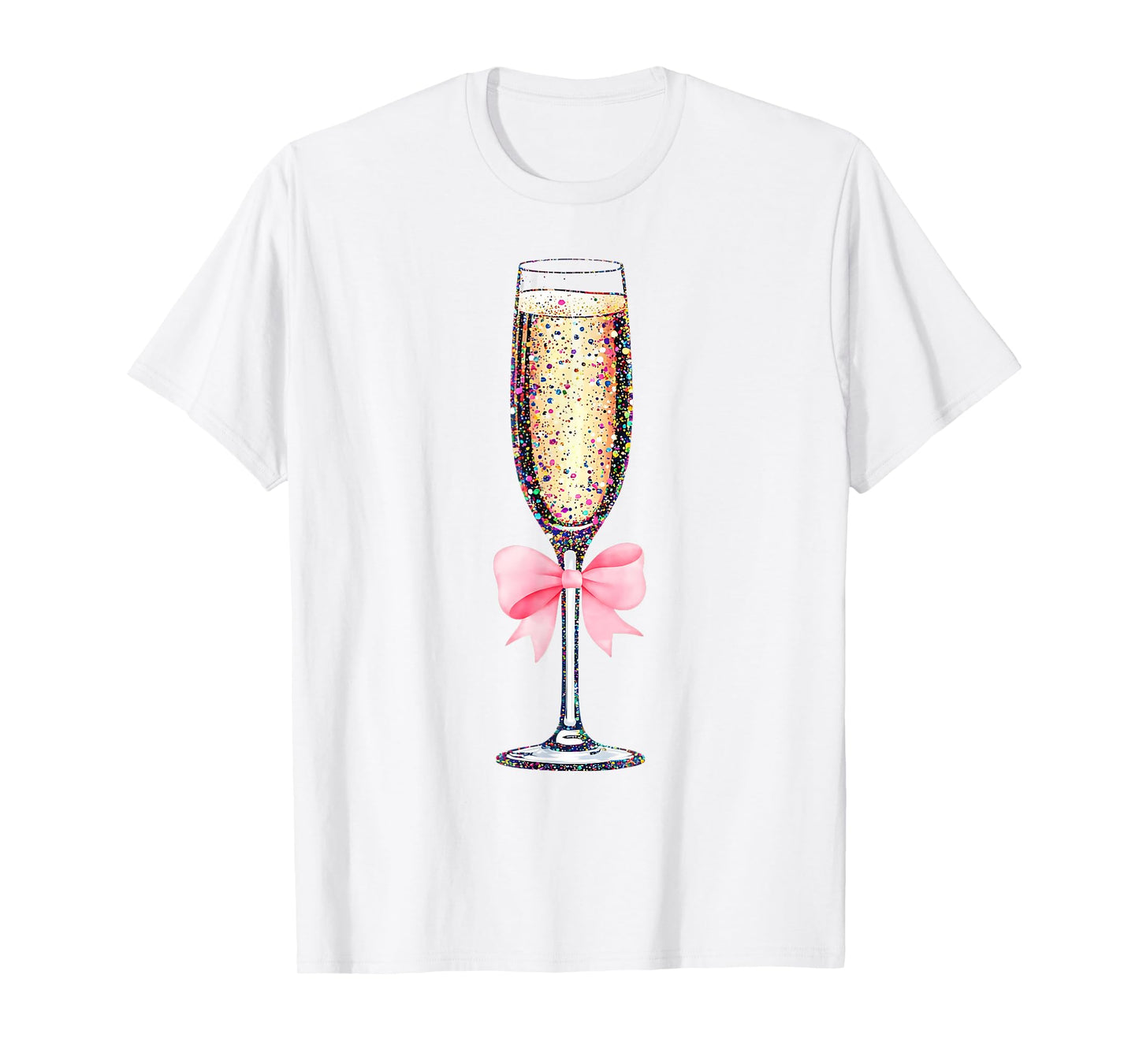 Coquette Champagne Glass Happy New Year 2026 Party Women T-Shirt