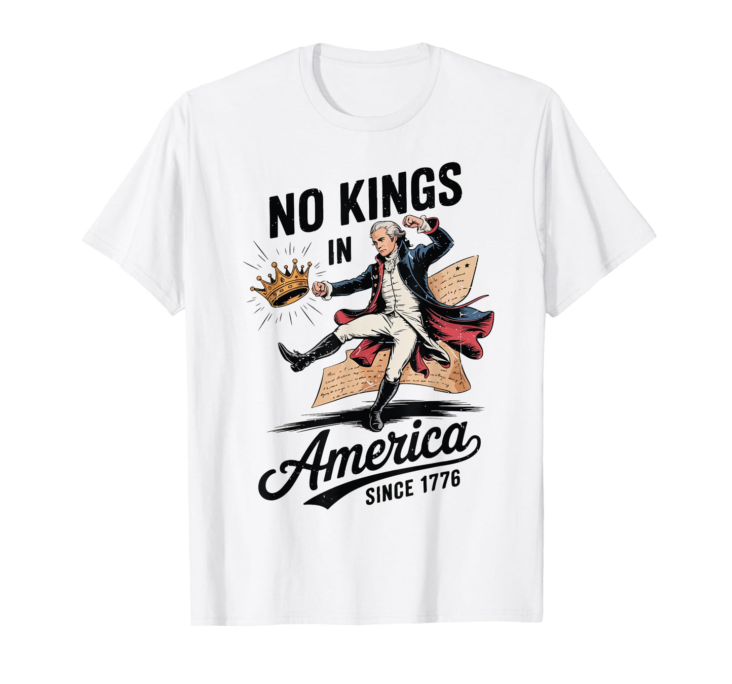 Alexander Hamilton No Kings America Funny 4th July Kids Men T-Shirt