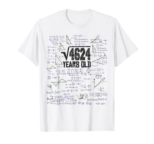 Square Root Of 4624 Years Old for Math Nerd 68th Birthday T-Shirt