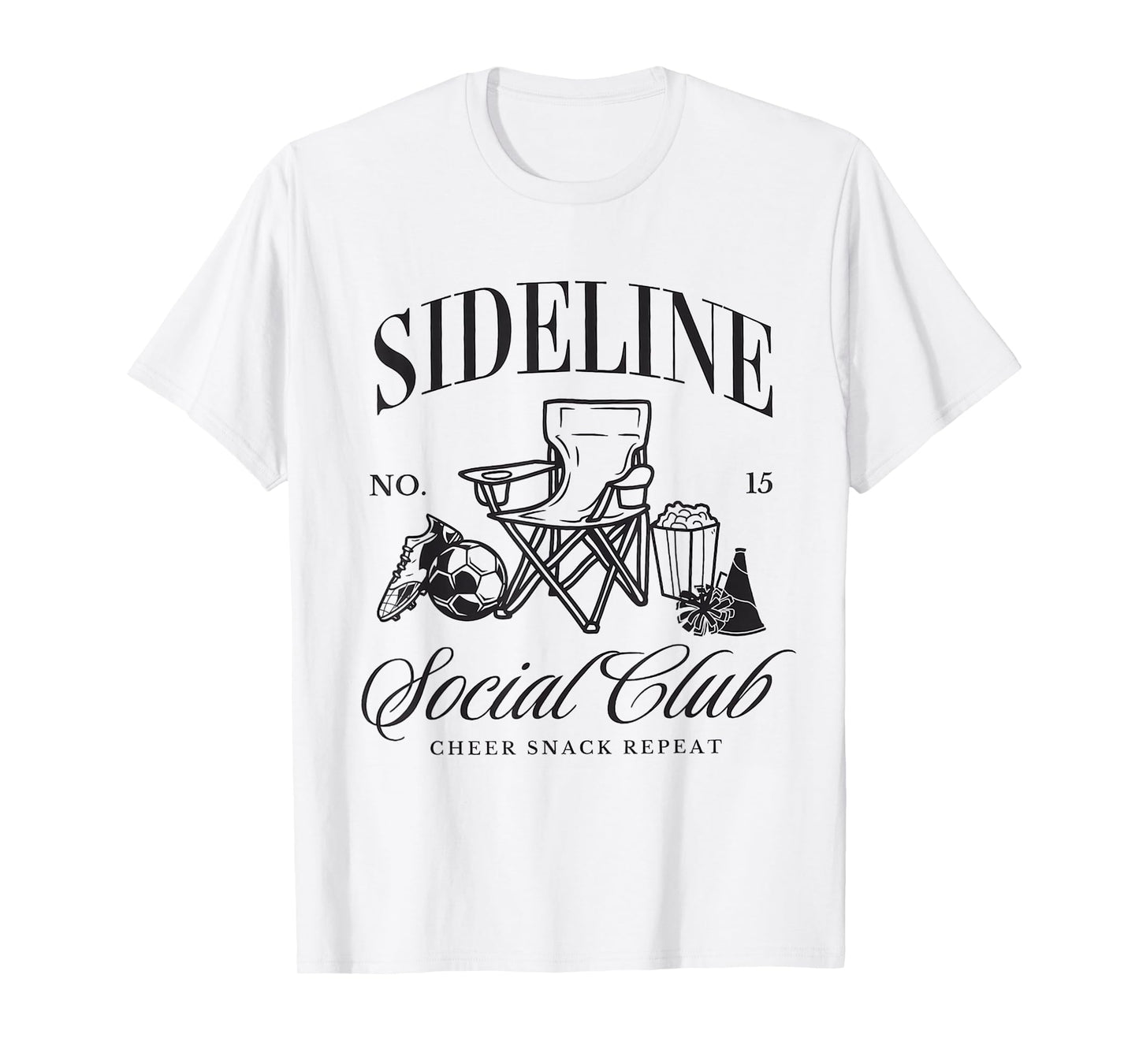 Women Sideline Social Club Soccer Mom Game Day Mothers Day T-Shirt