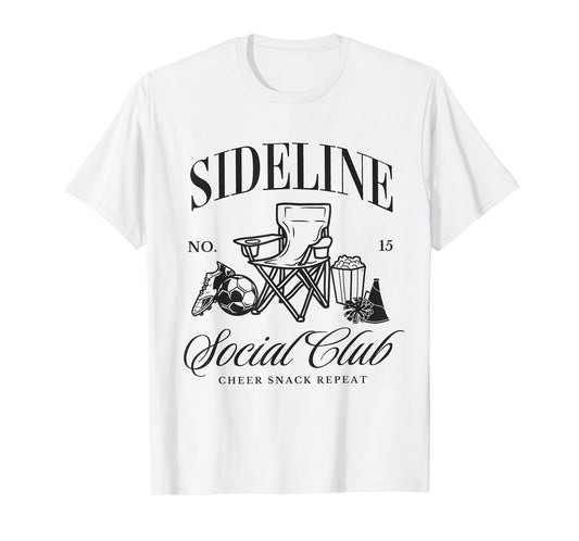 Women Sideline Social Club Soccer Mom Game Day Mothers Day T-Shirt