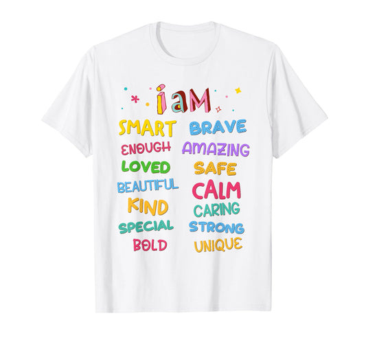 I Am Daily Affirmation Colorful Christian Kids Toddler Girls T-Shirt
