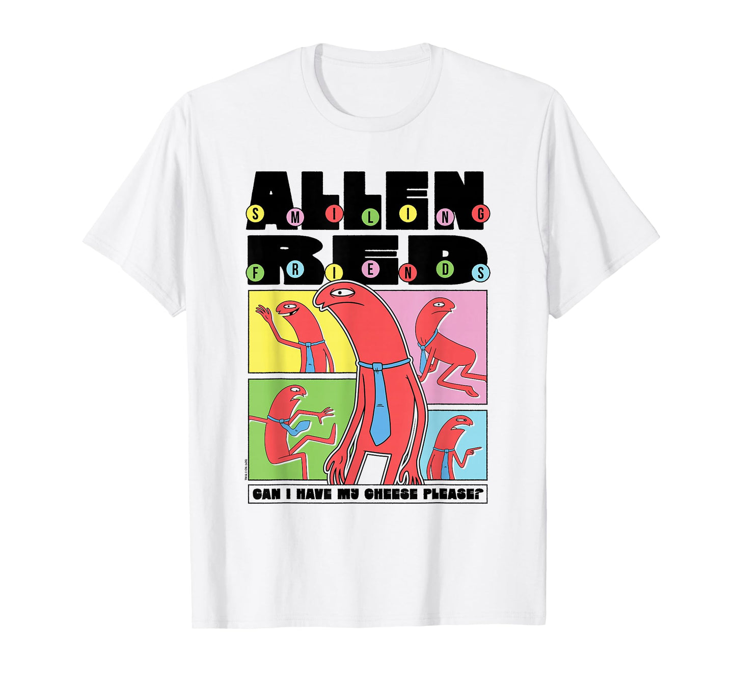 Smiling Friends Allen Red Can I Have My Cheese Funny Cartoon T-Shirt