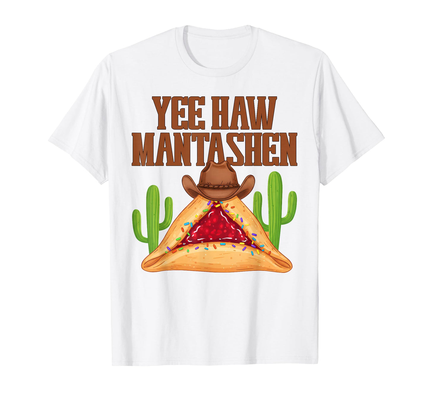 Yee Haw-Mantashen Funny Western Purim Cowboy Hamantaschen T-Shirt