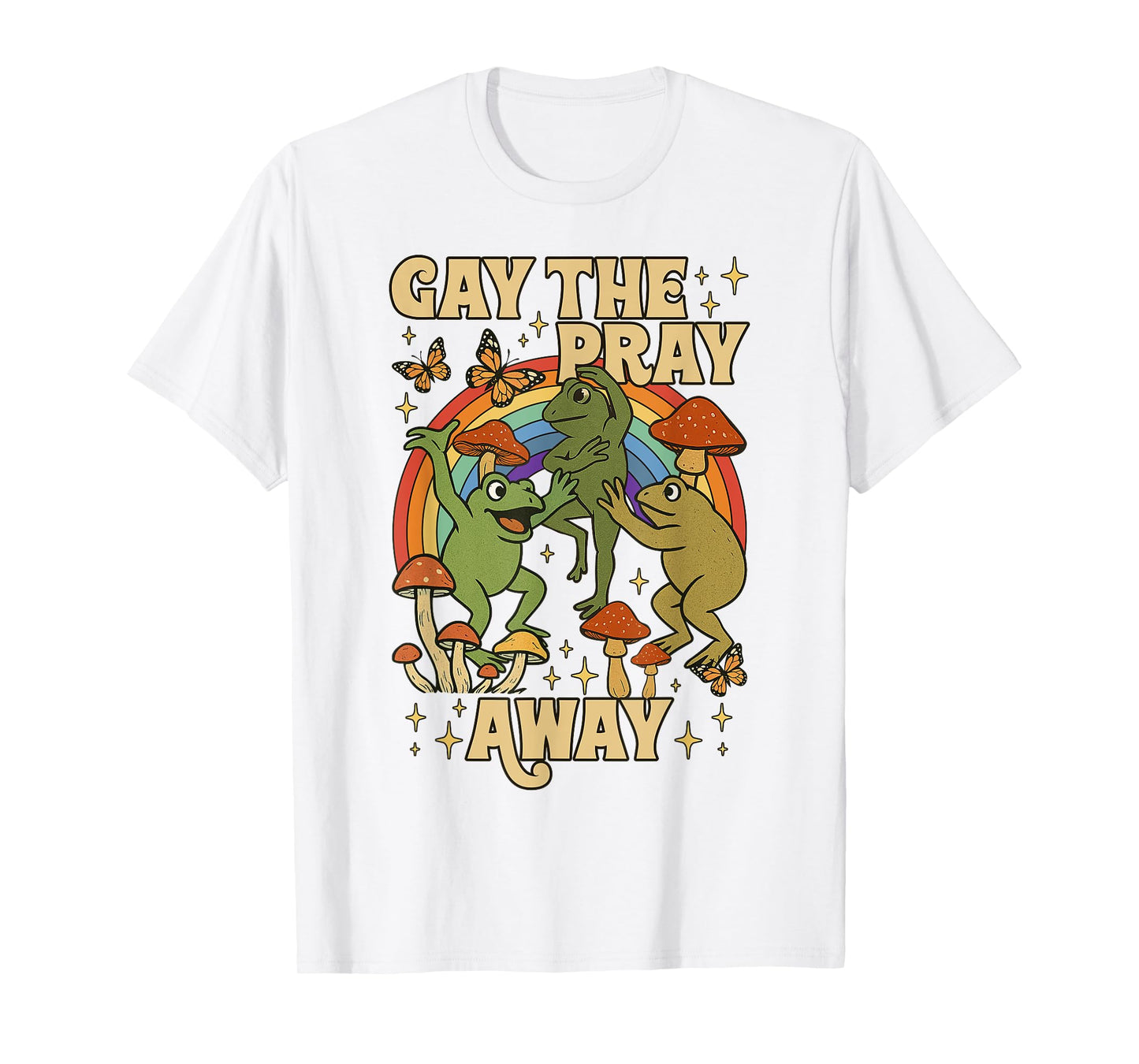 Retro Gay the Pray Away Funny Gay Frog LGBTQ Pride Cute T-Shirt