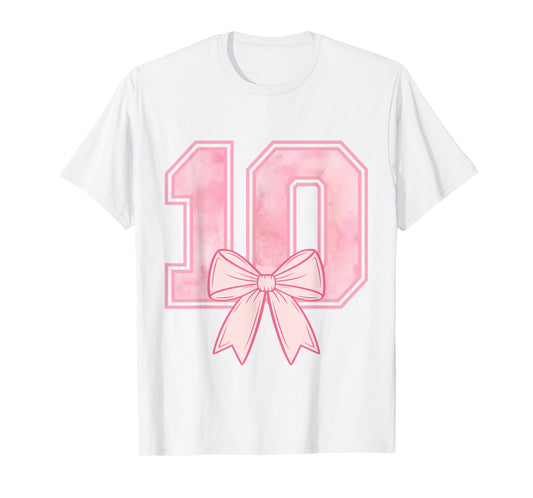 10 Double Digits 10th Birthday Girl Coquette 10 Year Old T-Shirt