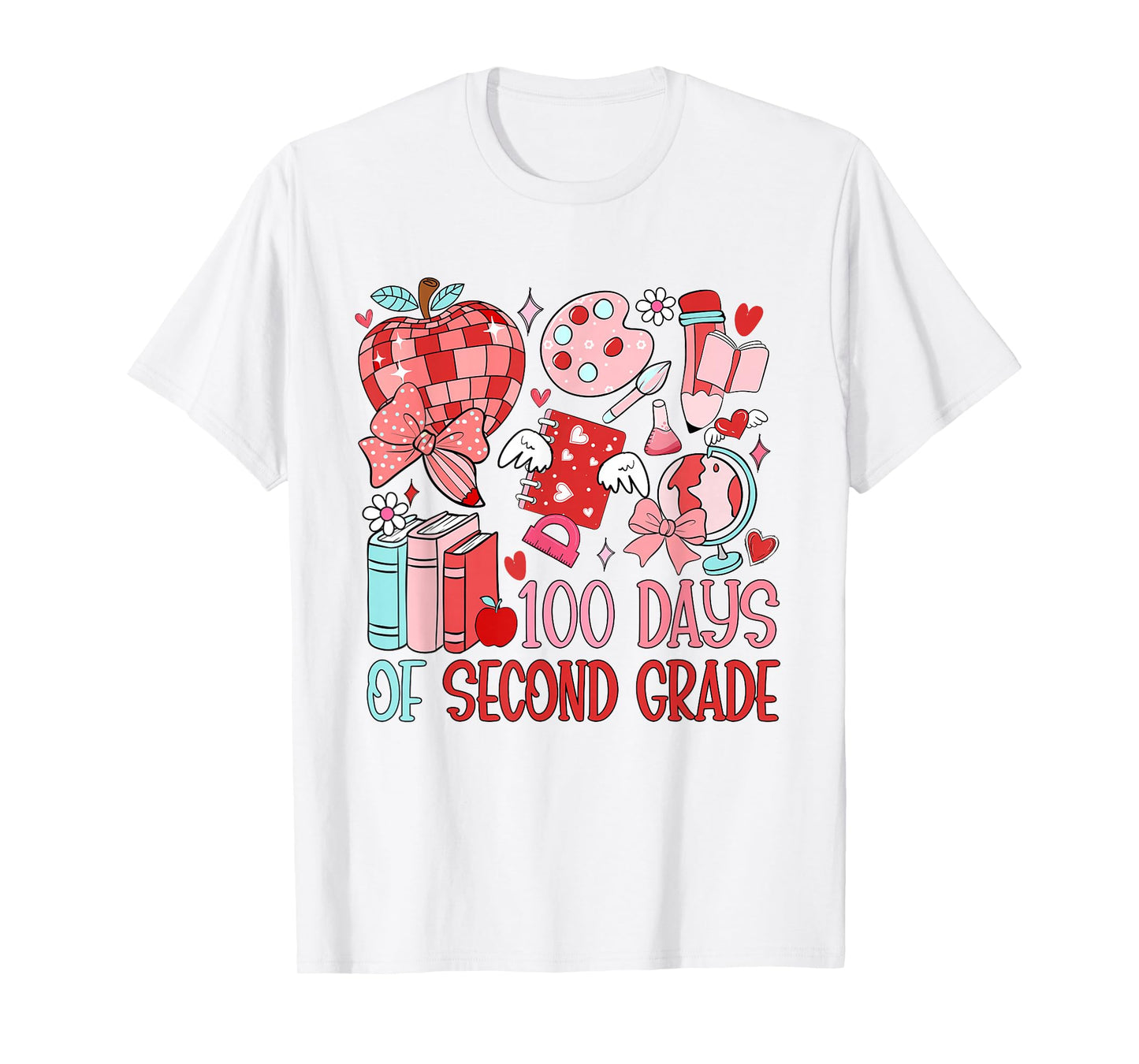 100 Days of Second Grade 100th Day of School Teacher Kids T-Shirt