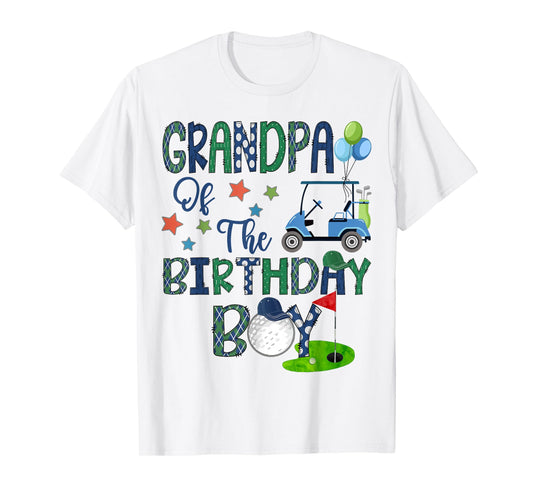 Grandpa Of The Birthday Boy Hole In One Golf Lover T-Shirt