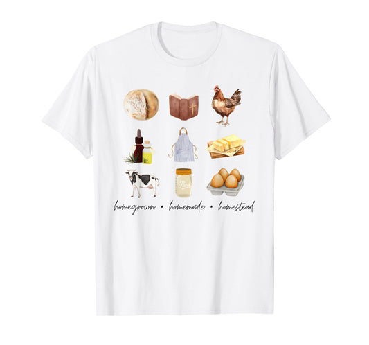 Homegrown Homemade Homestead T-Shirt, Small