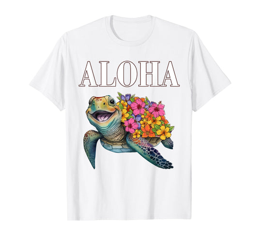 Aloha Hawaii Hawaiian-Shirt Turtle Hibiscus Kids Girl Women T-Shirt