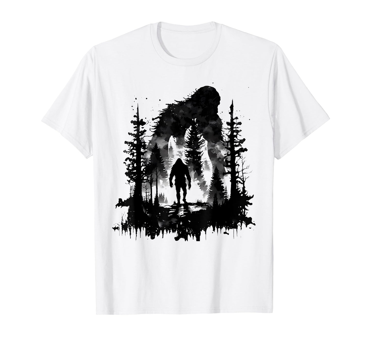 Bigfoot Sasquatch In The Forest For Men Women Kids T-Shirt