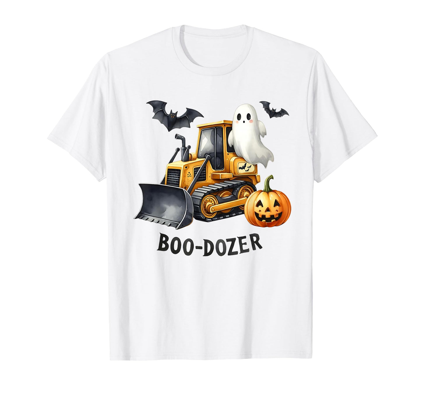 Bulldozer Halloween Boo Dozer Construction Truck Boy Kids T-Shirt