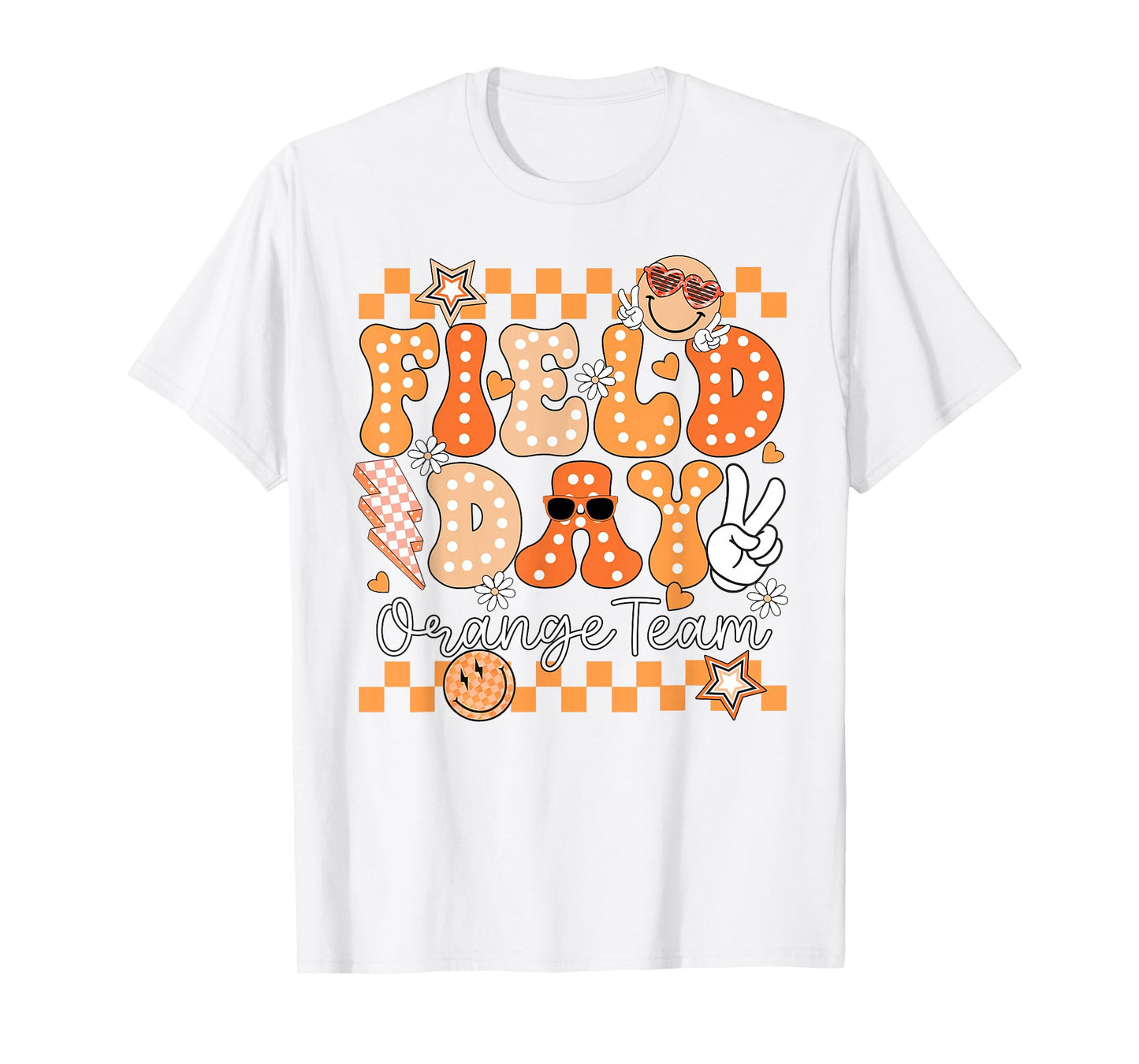 Funny Field Day Orange Team Field Trip Matching Teacher Kids T-Shirt