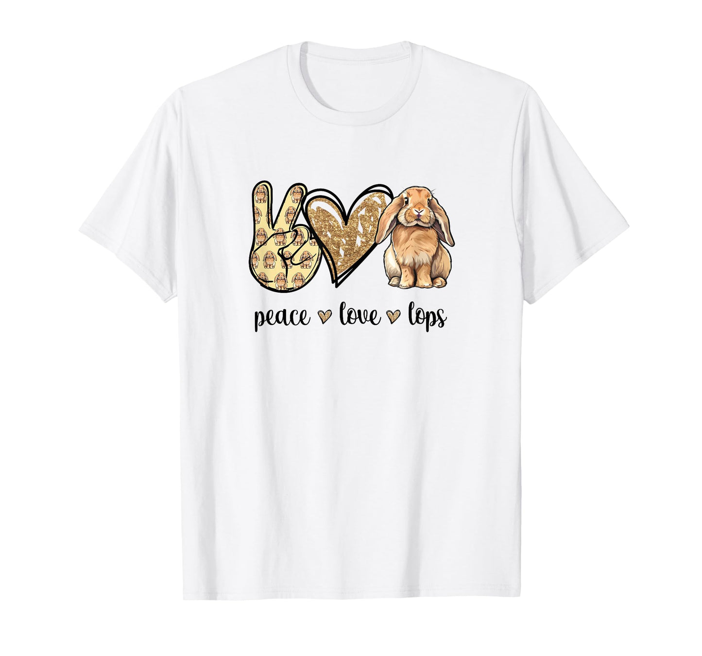 Peace Love Mini Holland Lop Bunny Rabbit Lover T-Shirt