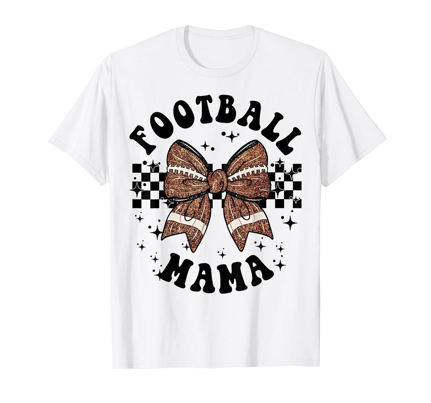 Football Mama Funny Coquette Bow Mama Mothers Day T-Shirt