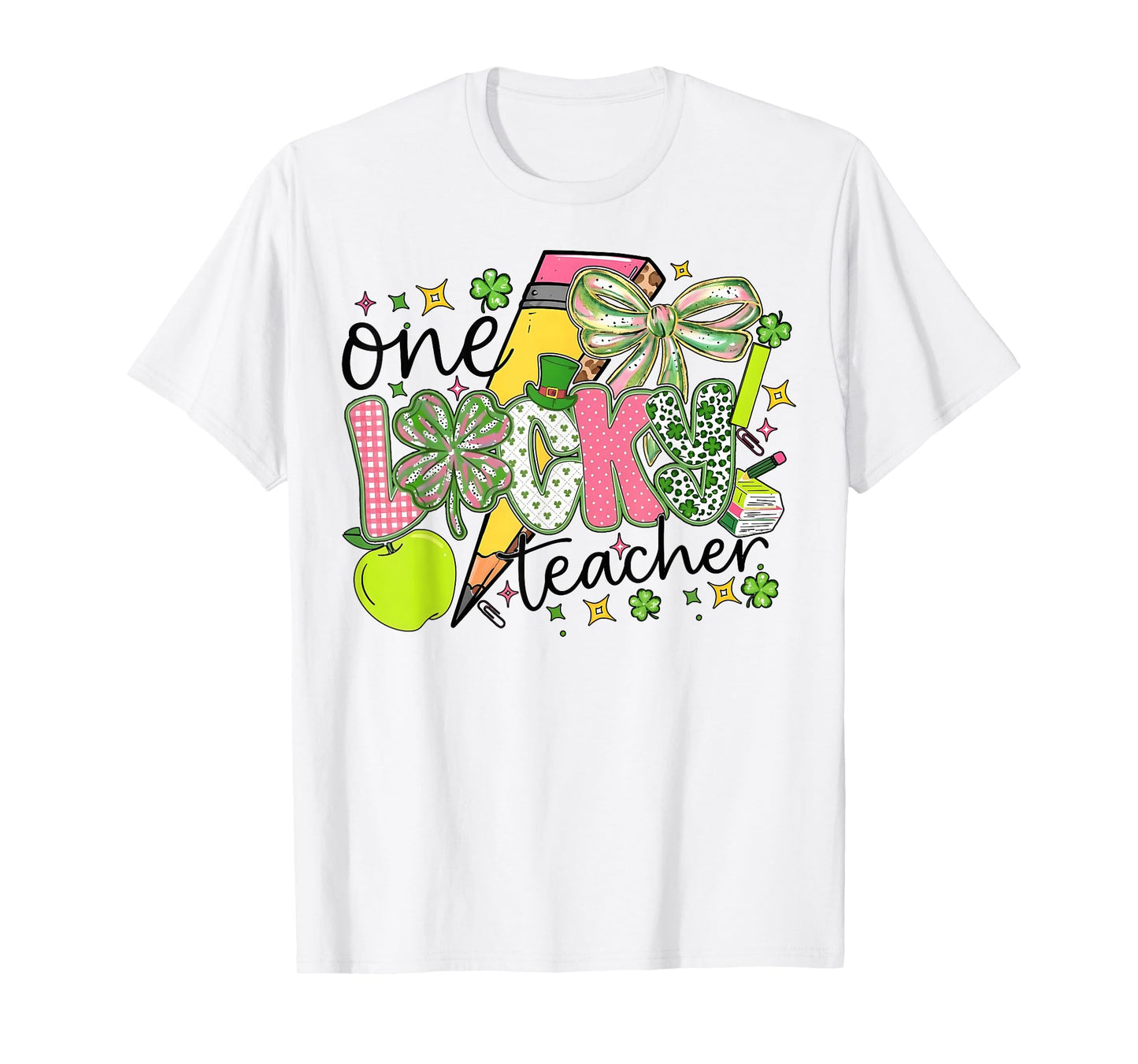 One Lucky Teacher Shamrock St Patricks Day Gifts for Kids T-Shirt
