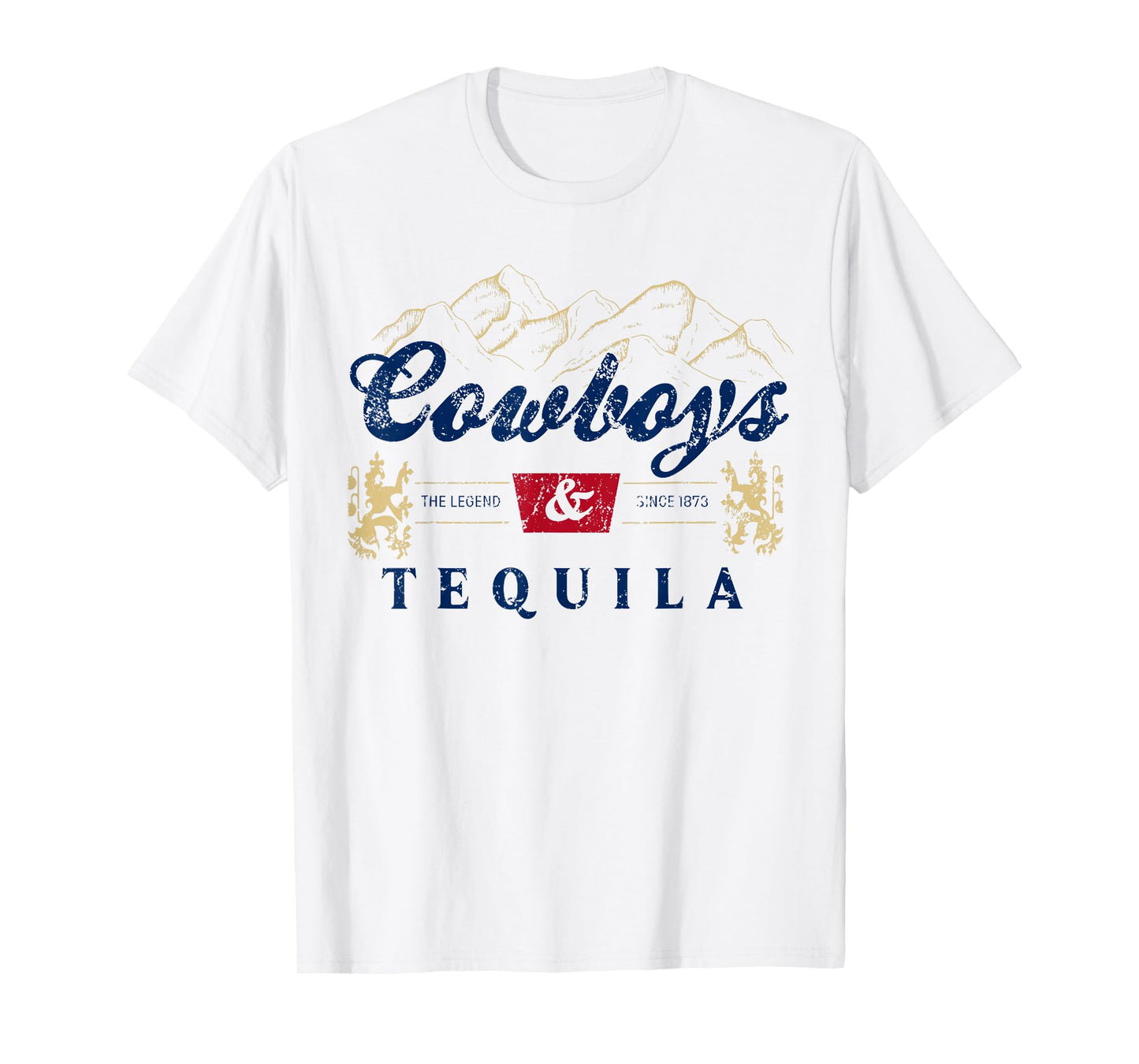 Vintage Cowboys And Tequila Western Funny Tequila Drinking T-Shirt