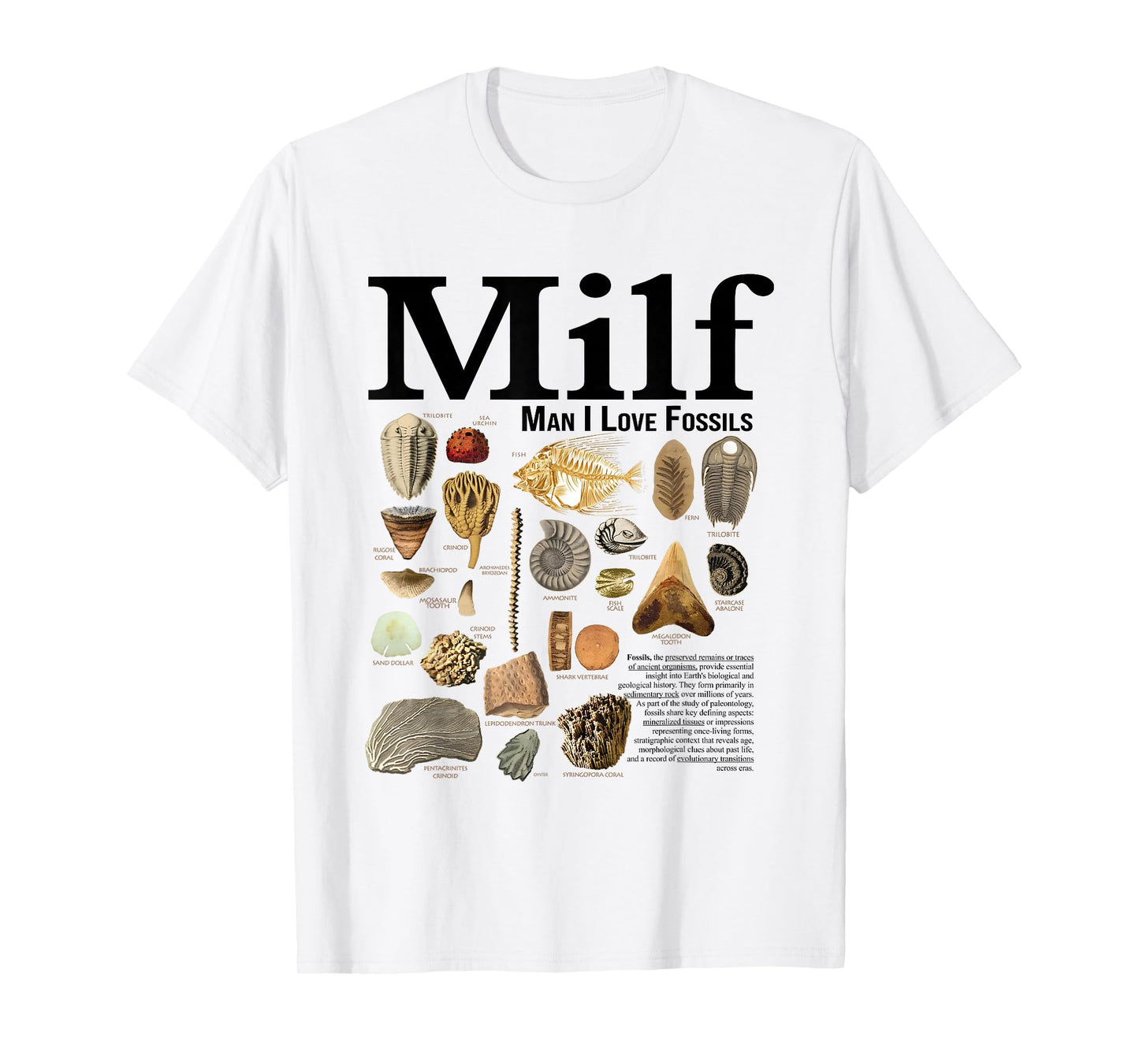 Milf Man I Love Fossils Retro T-Shirt