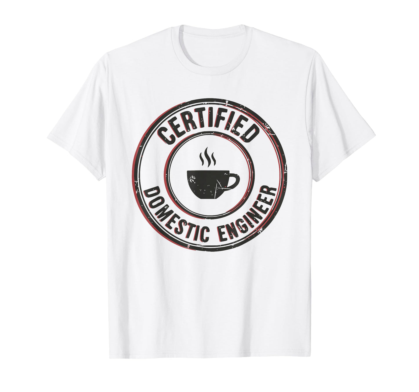 Certified Domestic Engineer Funny Stay at Home Dad Mom T-Shirt