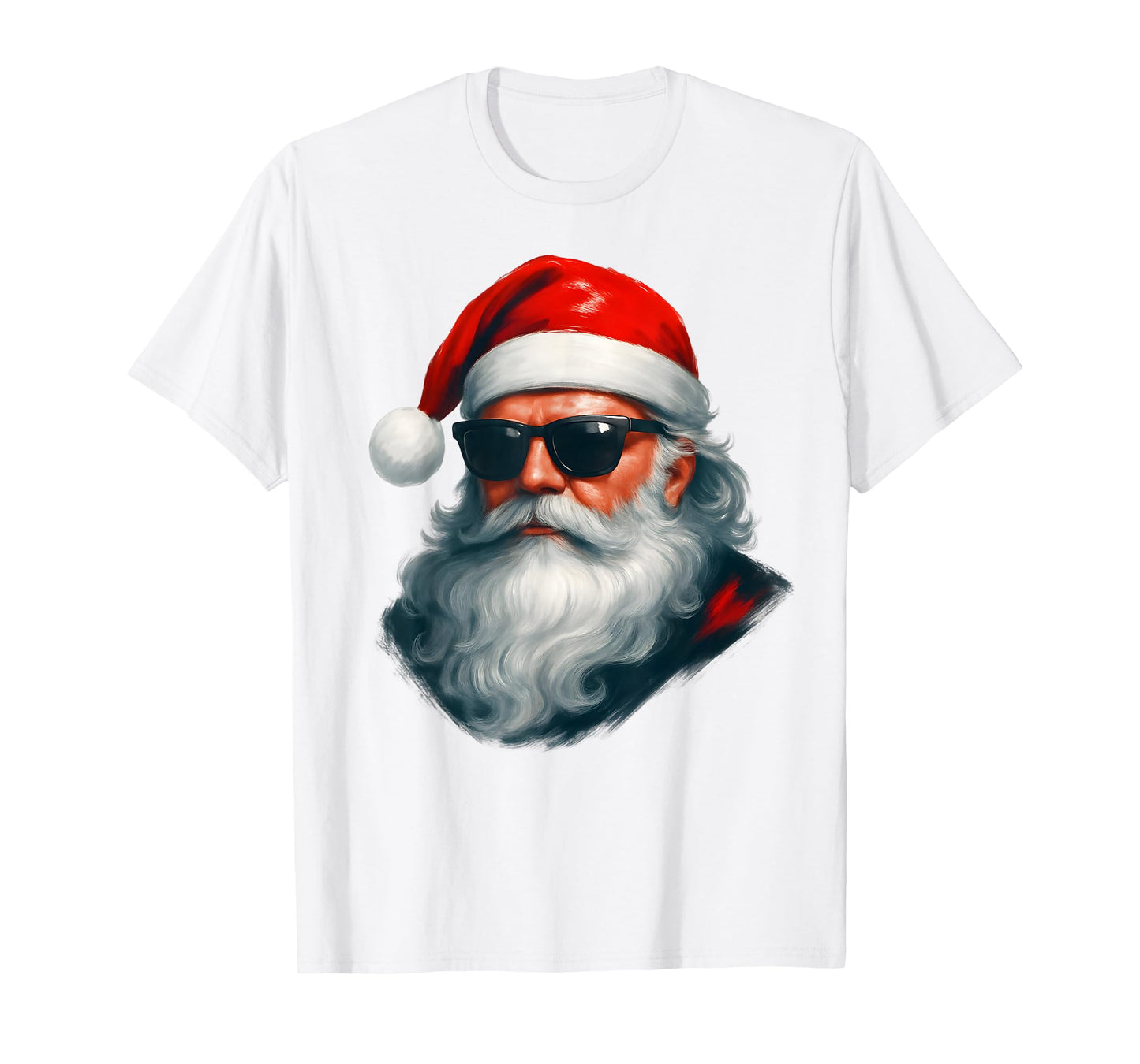 Santa Face Retro Sunglasses Funny Christmas Pajama Mens Boys T-Shirt
